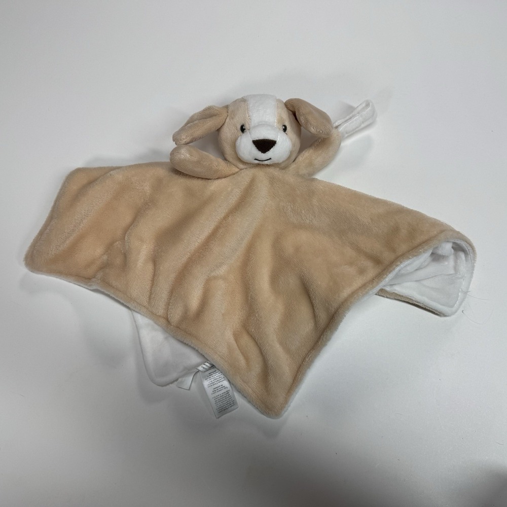 Carter's Tan Puppy Dog Security Blanket Lovey  Pacifier Holder Loop 2018 Plush